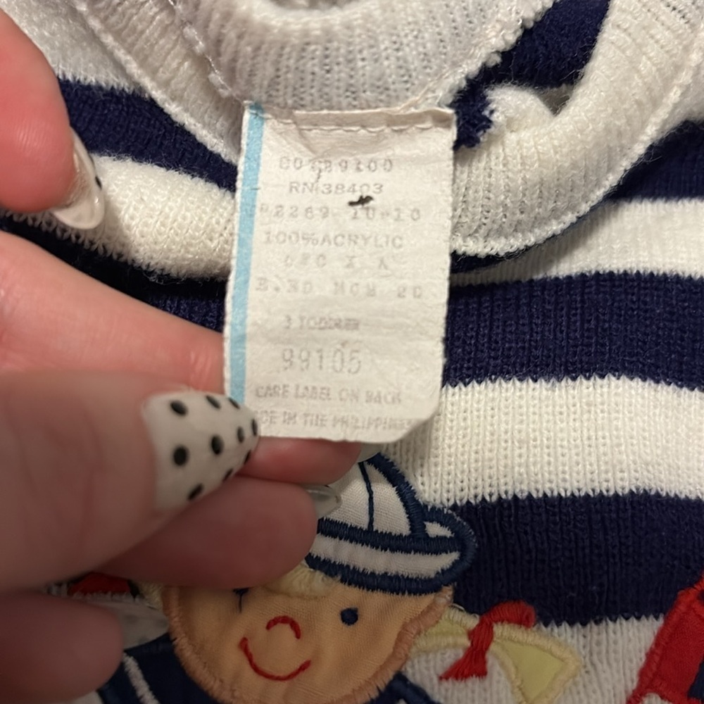 Vintage Toddler Blue Sailor Dress - Picture 2 of 4